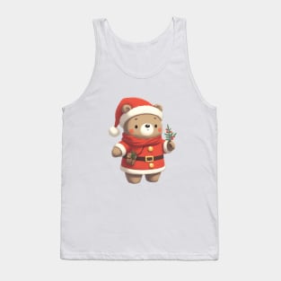 Cute Christmas Bear Santa Tank Top